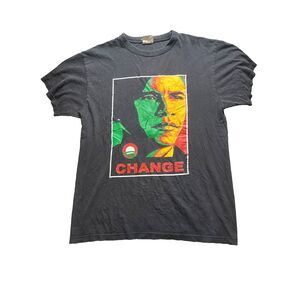 Barack‎ Obama Shirt Adult Large Black History In The Making Change 2 Sided Mens